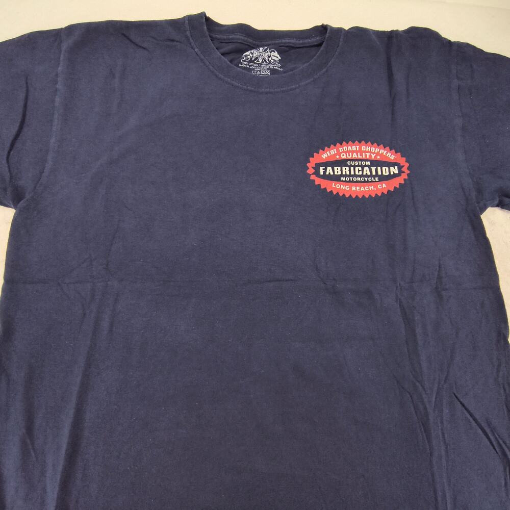 West Coast Choppers Crew Neck Short Sleeve Shirt Mens Size Large L Navy Blue